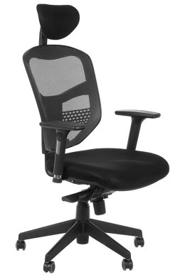 Fotel obrotowy HN-5038 SZARY - krzesło biurowe do biurka - TILT, ZAGŁÓWEK