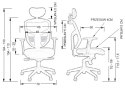 Fotel obrotowy HN-5038 SZARY - krzesło biurowe do biurka - TILT, ZAGŁÓWEK
