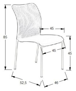Krzesło konferencyjne HN-7502/CH CZARNE - stacjonarne biurowe z możliwością sztaplowania