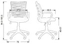 Fotel obrotowy KB-2022/SZ SZARY - krzesło biurowe do biurka - TILT