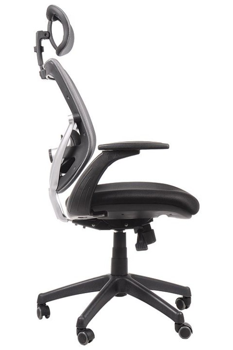 Fotel obrotowy KB-8904 SZARY - krzesło biurowe do biurka - TILT, ZAGŁÓWEK Fotel obrotowy KB-8904 SZARY - krzesło biurowe do biurka - TILT, ZAGŁÓWEK