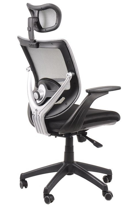 Fotel obrotowy KB-8904 SZARY - krzesło biurowe do biurka - TILT, ZAGŁÓWEK Fotel obrotowy KB-8904 SZARY - krzesło biurowe do biurka - TILT, ZAGŁÓWEK