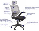 Fotel obrotowy KB-8904 SZARY - krzesło biurowe do biurka - TILT, ZAGŁÓWEK Fotel obrotowy KB-8904 SZARY - krzesło biurowe do biurka - TILT, ZAGŁÓWEK