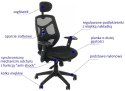 Fotel obrotowy KB-8905 CZARNY - krzesło biurowe do biurka - TILT, ZAGŁÓWEK Fotel obrotowy KB-8905 CZARNY - krzesło biurowe do biurka - TILT, ZAGŁÓWEK
