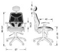 Fotel obrotowy KB-8905 CZARNY - krzesło biurowe do biurka - TILT, ZAGŁÓWEK