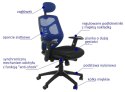 Fotel obrotowy KB-8905 NIEBIESKI - krzesło biurowe do biurka - TILT, ZAGŁÓWEK Fotel obrotowy KB-8905 NIEBIESKI - krzesło biurowe do biurka - TILT, ZAGŁÓWEK