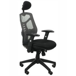 Fotel obrotowy KB-8905 SZARY - krzesło biurowe do biurka - TILT, ZAGŁÓWEK