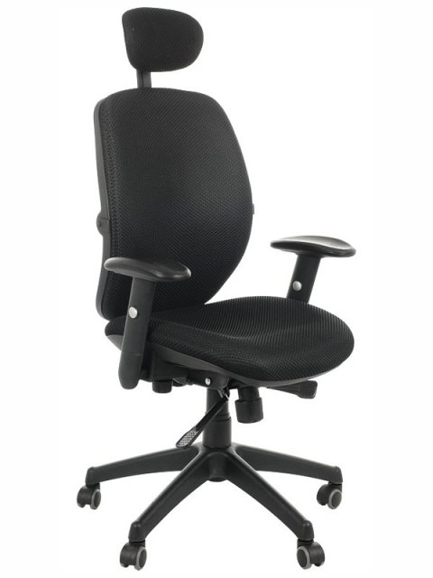 Fotel obrotowy KB-912A CZARNY - krzesło biurowe do biurka - TILT, ZAGŁÓWEK Fotel obrotowy KB-912A CZARNY - krzesło biurowe do biurka - TILT, ZAGŁÓWEK