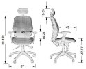 Fotel obrotowy KB-912A CZARNY - krzesło biurowe do biurka - TILT, ZAGŁÓWEK