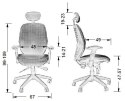 Fotel obrotowy KB-912A GRAFIT - krzesło biurowe do biurka - TILT, ZAGŁÓWEK