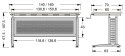 STELAŻ BIURKA CK-UD regulowany - 140 cm, alu