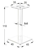 PODSTAWA STOLIKA E78/110 - 45x45 cm, polerowana - kwadratowa