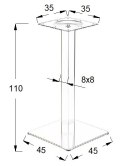 PODSTAWA STOLIKA E78/110 - 45x45 cm, szczotkowana - kwadratowa PODSTAWA STOLIKA E78/110 - 45x45 cm, szczotkowana - kwadratowa