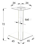 PODSTAWA STOLIKA E78/72 n.6x6 - 45x45 cm, szczotkowana - kwadratowa PODSTAWA STOLIKA E78/72 n.6x6 - 45x45 cm, szczotkowana - kwadratowa
