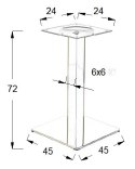 PODSTAWA STOLIKA E78/72 n.6x6 - 45x45 cm, szczotkowana - kwadratowa