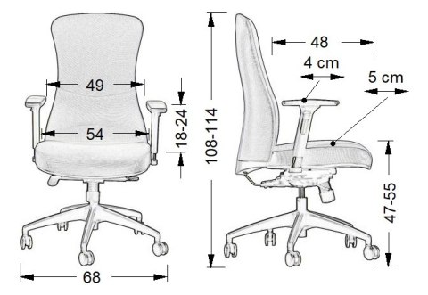 Fotel obrotowy KENTON / ALU / SZARY - krzesło biurowe do biurka - TILT Fotel obrotowy KENTON / ALU / SZARY - krzesło biurowe do biurka - TILT