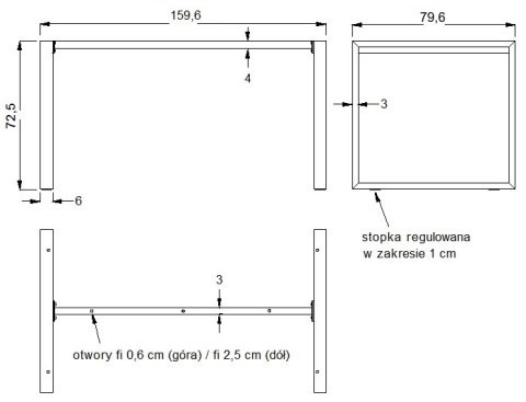 STELAŻ RAMOWY DO BIURKA NY-131 - 159,6x79,6 cm, czarny STELAŻ RAMOWY DO BIURKA NY-131 - 159,6x79,6 cm, czarny