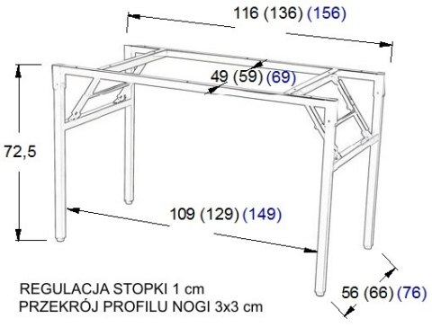 STELAŻ DO BIURKA SKŁADANY NY-A024 - 136x66 cm, czarny STELAŻ DO BIURKA SKŁADANY NY-A024 - 136x66 cm, czarny