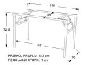 STELAŻ DO BIURKA SKŁADANY NY-A024 - 156x76 cm, czarny STELAŻ DO BIURKA SKŁADANY NY-A024 - 156x76 cm, czarny