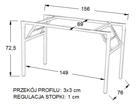 STELAŻ DO BIURKA SKŁADANY NY-A024 - 156x76 cm, czarny STELAŻ DO BIURKA SKŁADANY NY-A024 - 156x76 cm, czarny