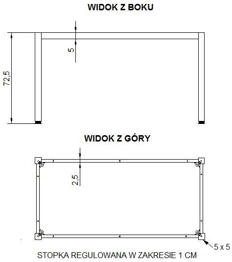 STELAŻ DO BIURKA RAMOWY NY-A057/CHK - 156x76 cm, chrom STELAŻ DO BIURKA RAMOWY NY-A057/CHK - 156x76 cm, chrom