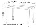 STELAŻ DO BIURKA RAMOWY NY-A057/K regulowany - 136x66 cm, alu