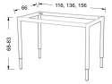 STELAŻ DO BIURKA RAMOWY NY-A057/O regulowany - 116x66 cm, alu