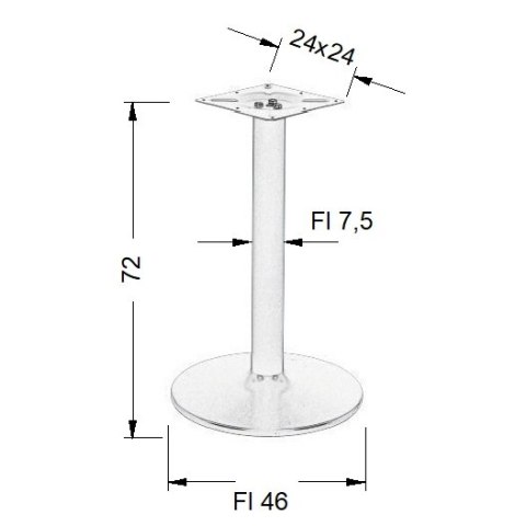 PODSTAWA STOLIKA NY-B006/72 - ∅ 46 cm, czarna - okrągła PODSTAWA STOLIKA NY-B006/72 - ∅ 46 cm, czarna - okrągła
