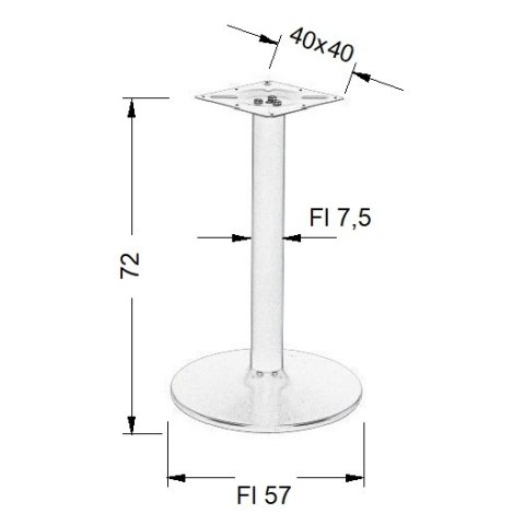 PODSTAWA STOLIKA NY-B006/72 - ∅ 57 cm, czarna - okrągła PODSTAWA STOLIKA NY-B006/72 - ∅ 57 cm, czarna - okrągła