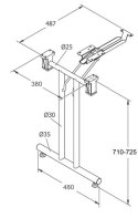 STELAŻ SKŁADANY do biurka stołu SC-921 - 48 cm, aluminium - z możliwością sztaplowania