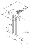 STELAŻ SKŁADANY do biurka stołu SC-921 - 59 cm, czarny z możliwością sztaplowania