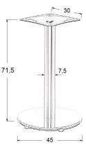 PODSTAWA STOLIKA SH-2001-1/S szczotkowana - &#8709 45 cm - okrągła