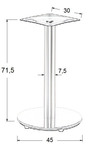 PODSTAWA STOLIKA SH-2001-1/S szczotkowana - ∅ 45 cm - okrągła PODSTAWA STOLIKA SH-2001-1/S szczotkowana - ∅ 45 cm - okrągła