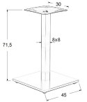 PODSTAWA STOLIKA SH-2002-1/P/8 polerowana - 45x45 cm - kwadratowa