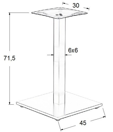 PODSTAWA STOLIKA SH-2002-1/S/6 szczotkowana - 45x45 cm - kwadratowa PODSTAWA STOLIKA SH-2002-1/S/6 szczotkowana - 45x45 cm - kwadratowa