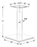 PODSTAWA STOLIKA SH-2002-1/S/8 szczotkowana - 45x45cm - kwadratowa PODSTAWA STOLIKA SH-2002-1/S/8 szczotkowana - 45x45cm - kwadratowa