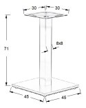 PODSTAWA STOLIKA SH-2002-1/S/8 szczotkowana - 45x45cm - kwadratowa