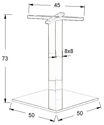 PODSTAWA STOLIKA SH-2002-2/P polerowana - 50x50 cm - kwadratowa PODSTAWA STOLIKA SH-2002-2/P polerowana - 50x50 cm - kwadratowa