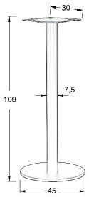 PODSTAWA STOLIKA SH-2010-2/H/B - &#8709 45 cm - czarna okrągła