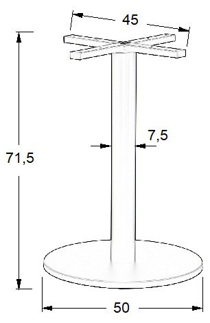 PODSTAWA STOLIKA SH-2010-3/B - ∅ 50 cm - czarna okrągła PODSTAWA STOLIKA SH-2010-3/B - ∅ 50 cm - czarna okrągła