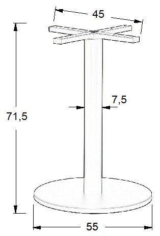 PODSTAWA STOLIKA SH-2010-4/B - ∅ 55 cm - czarna okrągła PODSTAWA STOLIKA SH-2010-4/B - ∅ 55 cm - czarna okrągła