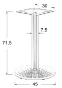 PODSTAWA STOLIKA SH-2013/S - &#8709 45 cm - szczotkowana stal nierdzewna, okrągła