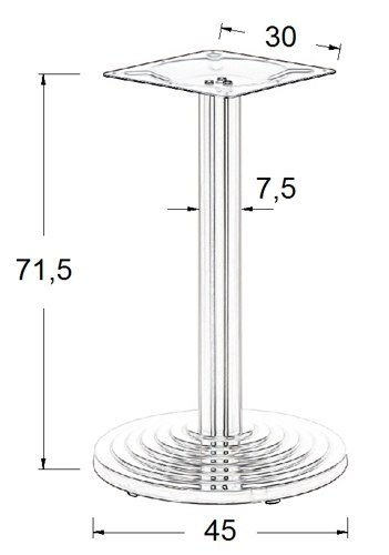 PODSTAWA STOLIKA SH-2013/S - ∅ 45 cm - szczotkowana stal nierdzewna, okrągła PODSTAWA STOLIKA SH-2013/S - ∅ 45 cm - szczotkowana stal nierdzewna, okrągła