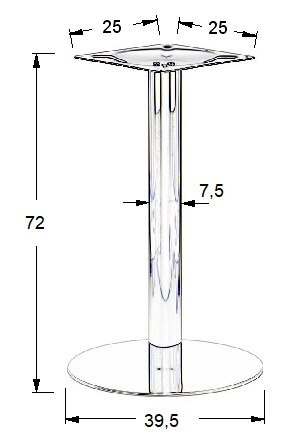 PODSTAWA STOLIKA SH-3001-1/S szczotkowana - ∅ 39,5 cm - okrągła PODSTAWA STOLIKA SH-3001-1/S szczotkowana - ∅ 39,5 cm - okrągła