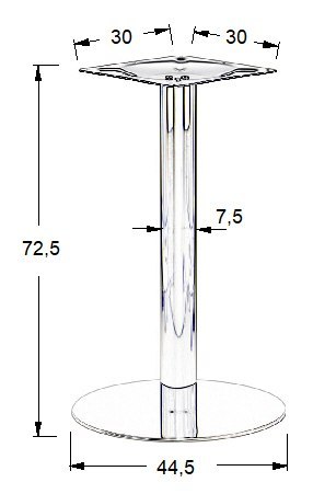 PODSTAWA STOLIKA SH-3001-5/P polerowana - ∅ 44,5 cm - okrągła PODSTAWA STOLIKA SH-3001-5/P polerowana - ∅ 44,5 cm - okrągła