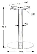 PODSTAWA STOLIKA SH-3001-6/P polerowana - &#8709 49,5 cm - okrągła