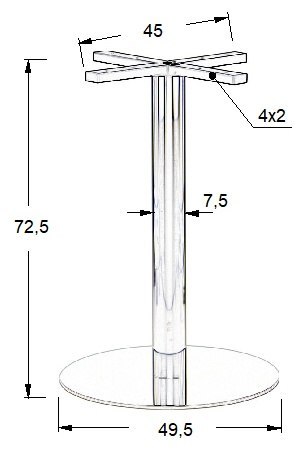 PODSTAWA STOLIKA SH-3001-6/P polerowana - ∅ 49,5 cm - okrągła PODSTAWA STOLIKA SH-3001-6/P polerowana - ∅ 49,5 cm - okrągła