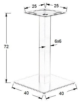 PODSTAWA STOLIKA SH-3002-1/60/P polerowana - 40x40 cm - kwadratowa PODSTAWA STOLIKA SH-3002-1/60/P polerowana - 40x40 cm - kwadratowa
