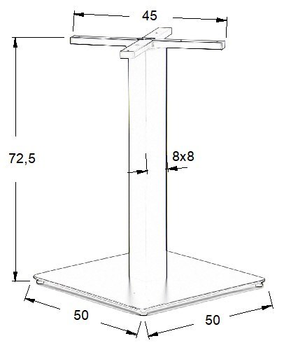 PODSTAWA STOLIKA SH-3002-6/P polerowana - 50x50 cm - kwadratowa PODSTAWA STOLIKA SH-3002-6/P polerowana - 50x50 cm - kwadratowa