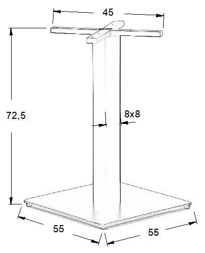 PODSTAWA STOLIKA SH-3002-7/P polerowana - 55x55 cm - kwadratowa PODSTAWA STOLIKA SH-3002-7/P polerowana - 55x55 cm - kwadratowa